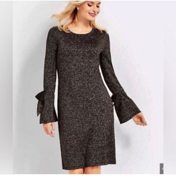 RSVP by Talbots Merino Wool Black Metallic Dress Small - Picture 1 of 5